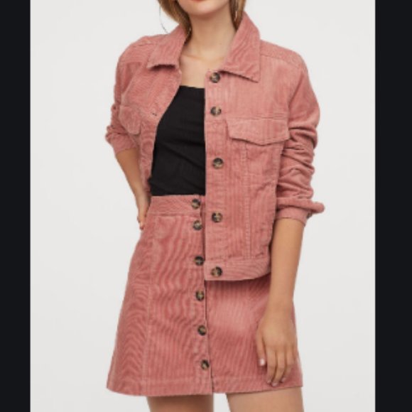 H&M Jackets & Blazers - H&M Dusty Rose Corduroy Co-Ord Set